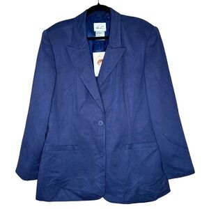 Kathie Lee Collection VTG NWT Blazer Jacket Women's 14 Navy Career Business